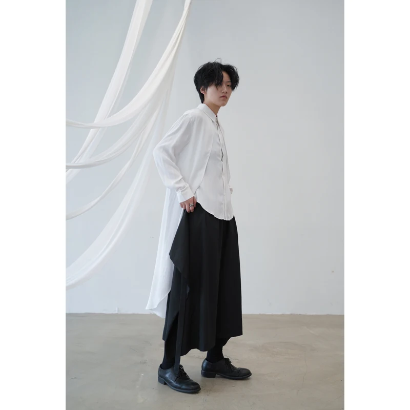 Мужская одежда для волос короткая Сенсорная рубашка с длинной спинкой и передней