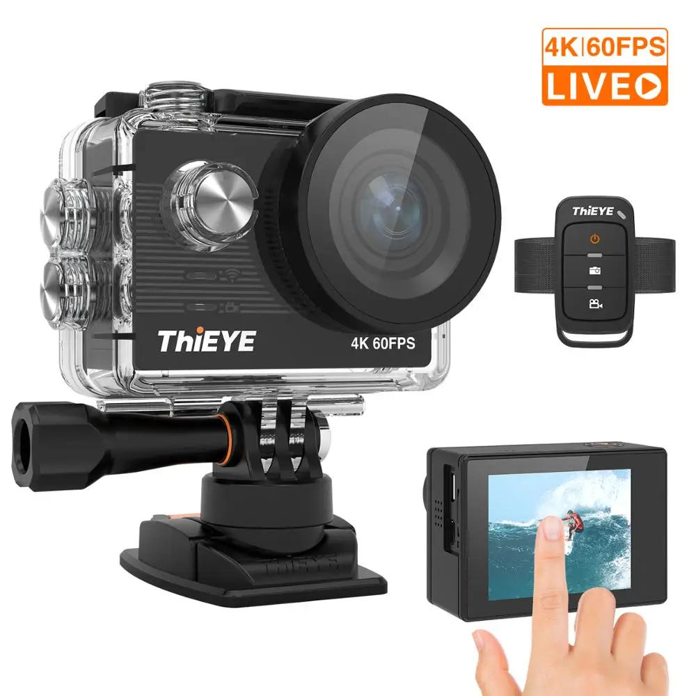 

KOMTOP T5 Pro Ultra HD 4K 60fps Touch Screen WiFi Action Camera Remote Control 60m waterproof cam with EIS at 4K Sports Camera