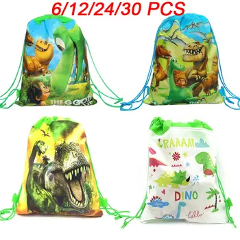 

Cartoon Dinosaur Party Bags For Kids Birthday Drawstring Backpack Non-Woven Fabric Child School Bag Organizer Pouch Laundry Bag