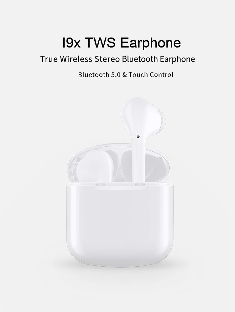 I9x tws Bluetooth гарнитура 5,0 настоящая Беспроводная стерео гарнитура бинауральное сенсорное управление мини-гарнитура Белая Спортивная гарнитура для iPhone