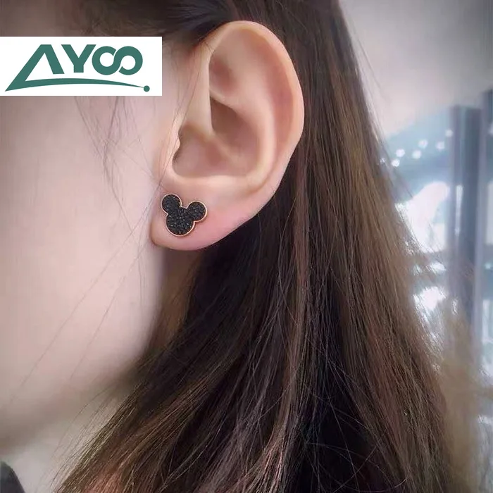 AYOO High-quality 1:1 Swa Cute Mouse earring jewelry European and American Women Advanced Edition crystal earrings