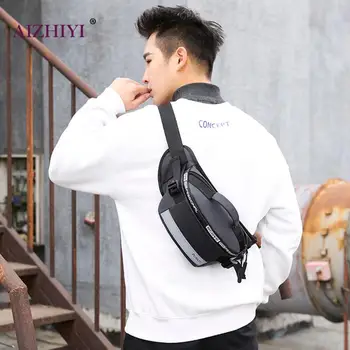 

Men Chest Bags 2020 New Fashion Waterproof Nylon Fanny Waist Bags Teen Boys Outdoor Casual Travel Shoulder Crossbody Packs
