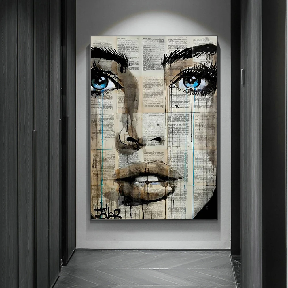 Graffiti Woman Face Canvas Painting Figure Printed Poster and Prints Wall Pictures For Woman Face Living Room Home Decorations