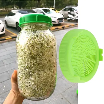

1 Pcs Food Grade Sprouting Lid Mesh Sprout Cover Kit Seed Growing Germination Vegetable Silicone Sealing Ring Lid for Jar