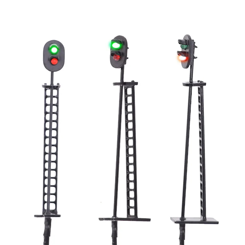 2head Ho 1/87 Model Railway Block Signal Traffic Train Model Stoplight