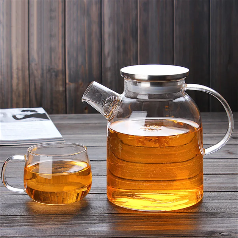 Generic 1000ml/1800ml Heatable Glass Kettle Water Jug Teapots With
