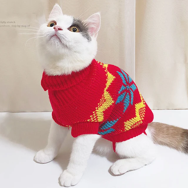 Classic Winter Cat Sweater for Cats Gotas Sphynx  4