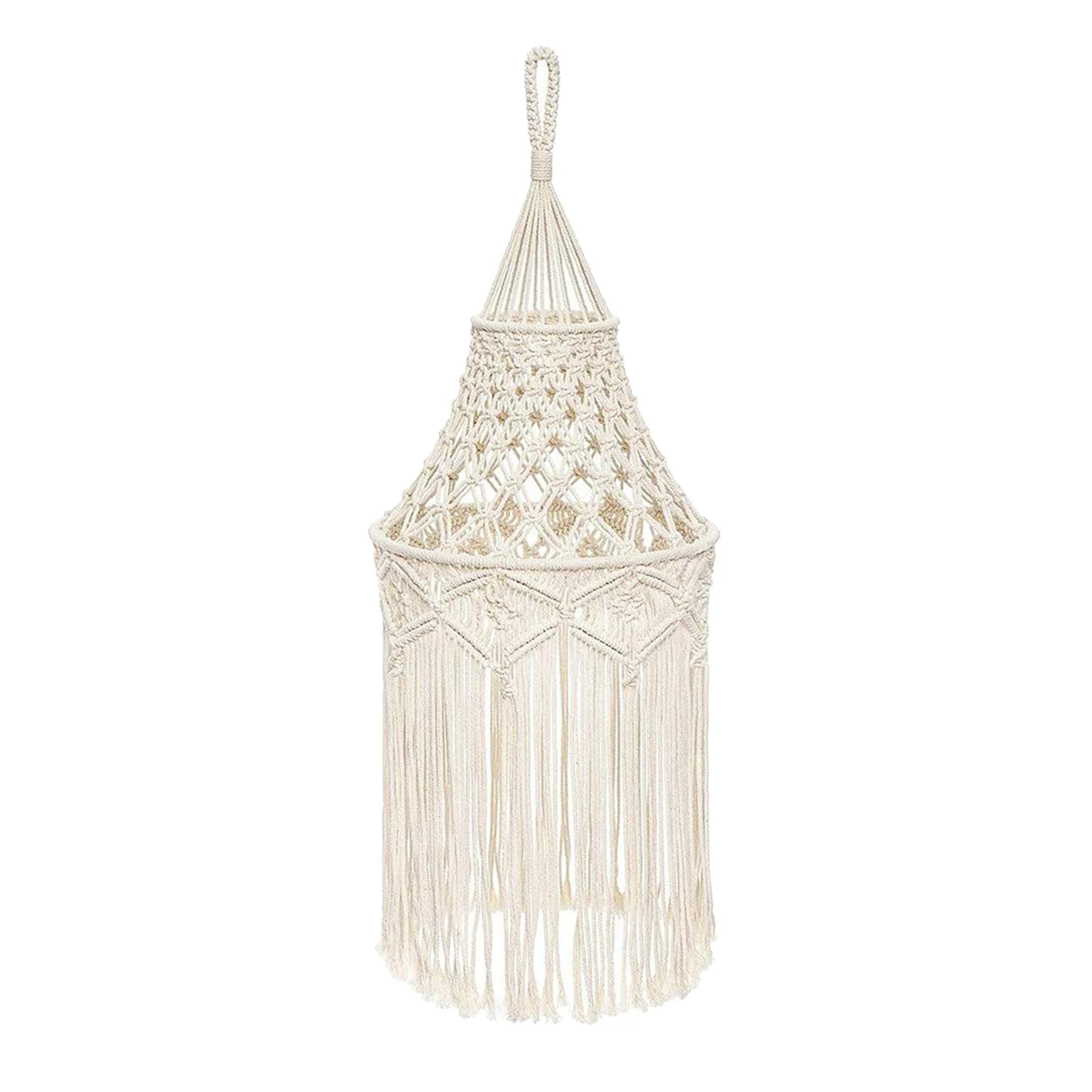 Handmade Macrame Light Shade Chandeliers Hanging Lamp Cover Boho Chic Decor
