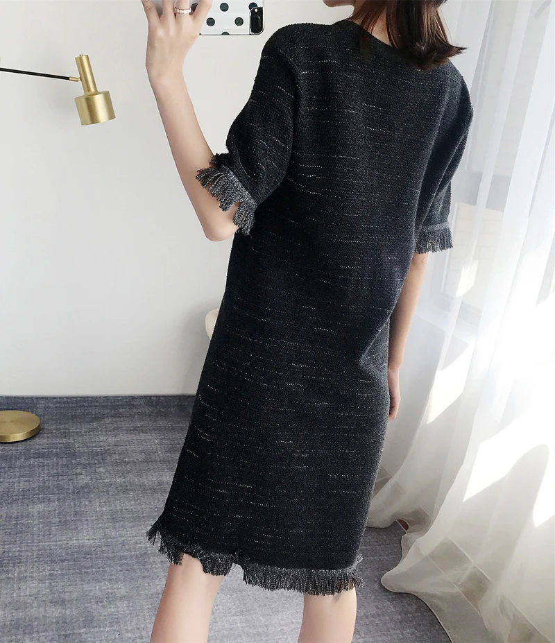 Женское платье, вязаное, с кисточками, Vestido, с v-образным вырезом, одноцветное, элегантное, облегающее, Осеннее, облегающее, с рукавом до локтя, пуловеры, повседневный джемпер, роскошный