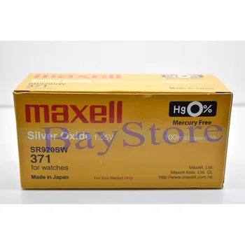 

100 PCS Maxell SR920SW 371 45mAh 1.55V Silver Oxide Button Cell Battery-Made In Japan