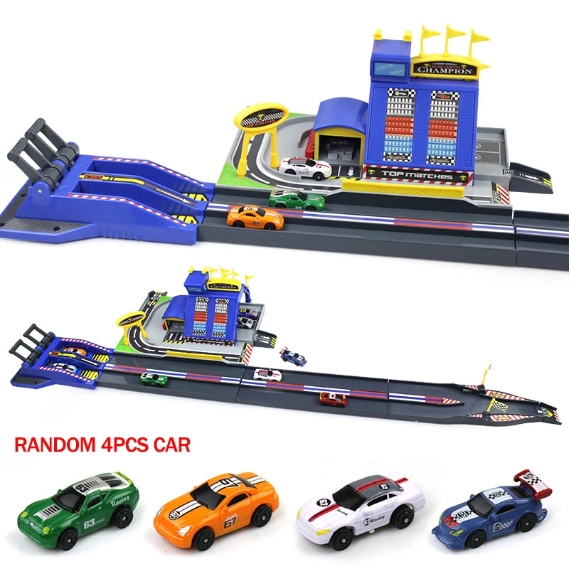 

2021 Assembled Parking Lot Toy Set Catapult Racing Car DIY Race Track Traffic Toy Boys Interactive Educational Gifts CT0355