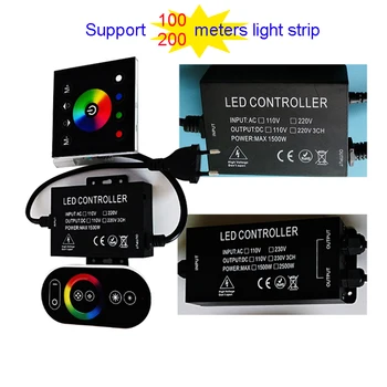 

High Power RGB Controller Support 100-200m Light Strip AC110V-220V High Voltage Light String Controller with Remote Control JQ