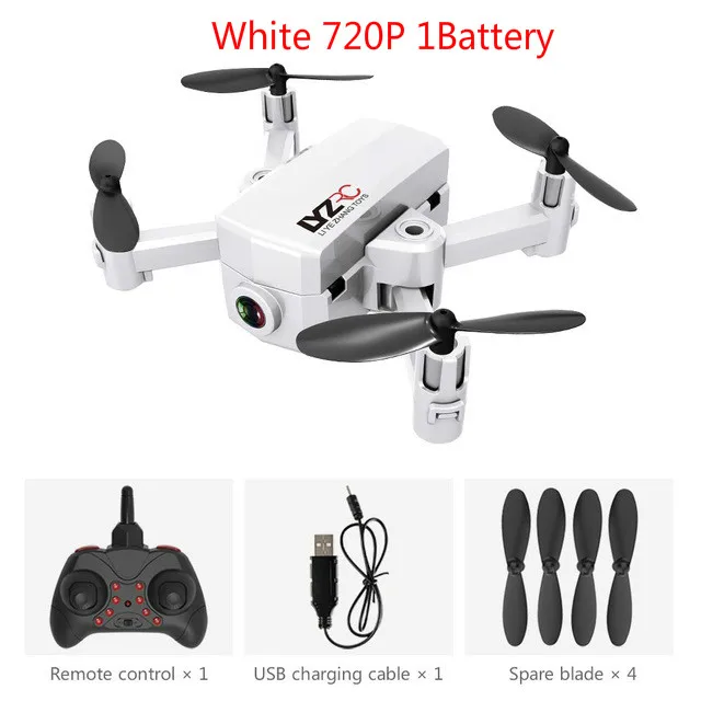 White 720P 1Battery Мини складной Радиоуправляемый Дрон HD камера микроквадрокоптер L102 WiFi FPV Смарт следующий складной карманный камера Пульт дистанционного управления вертолет - Цвет: White 720P 1Battery