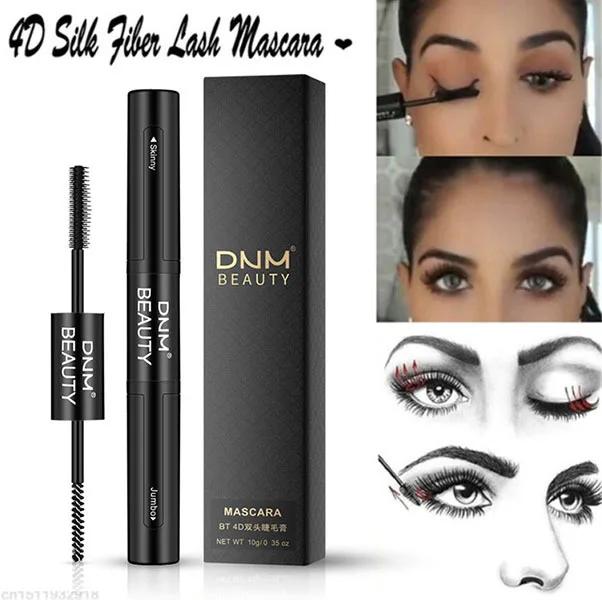 

DNM Silk 4D Double Black Mascara Grafting Growth Waterproof Long Thick Warm Water Removable Not Blooming High Quality+eub