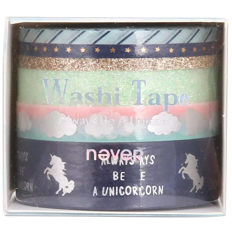 Never Unicorn серия Фольга Золотая серебряная Декоративный Рождественский скотч набор