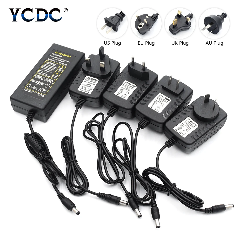AC To DC 12V 1A 2A 3A 5A 6A 8A Power Supply Adapter For Led Bar Light US EU Plug AC To DC 12V 1A 2A 3A 5A 6A 8A Power Supply Adapter For Led Bar Light US EU Plug