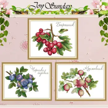 

Blueberry Hawthorn Fig patterns counted Cross Stitch 11CT 14CT Cross Stitch Sets DIY Cross-stitch Kits Embroidery Needlework