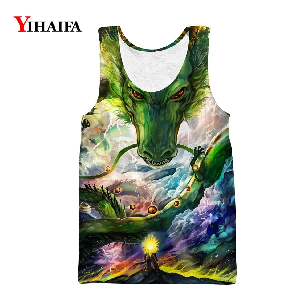 

2019 New Mens Tank Top 3D Print Summer Vest Harajuku Dragon Ball Z Cartoon Sleeveless Unisex Csaual Cotton Tank Tops