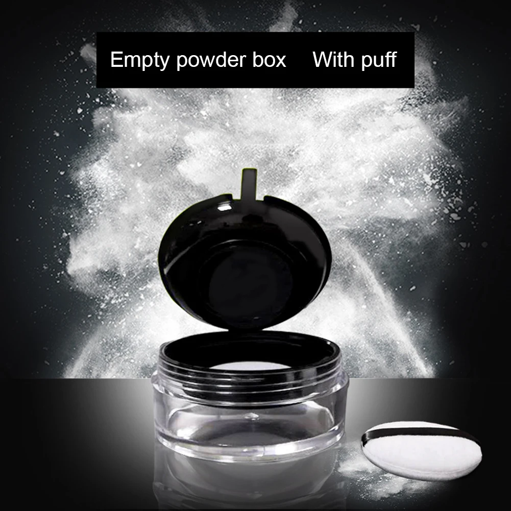 

3 types Portable Plastic Powder Box Handheld Empty Loose Powder Pot With Sieve Puff Cosmetic Travel Makeup Jar Sifter Container