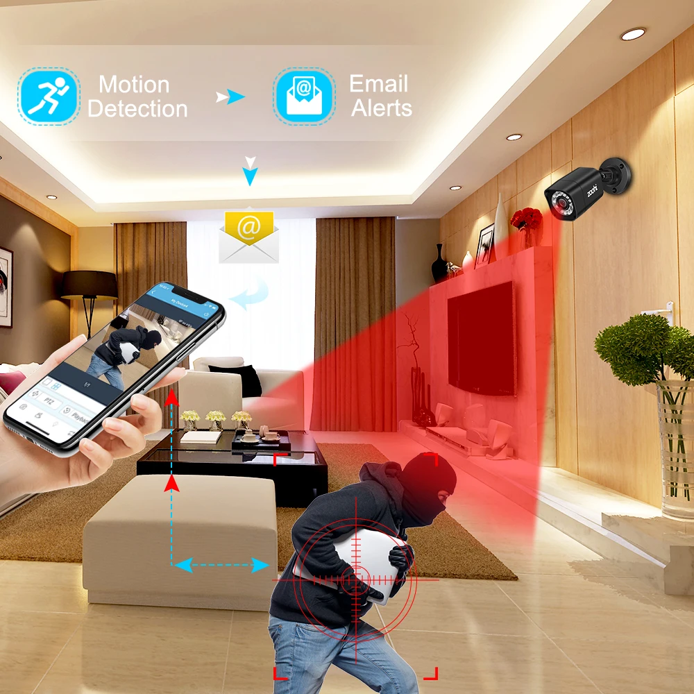  Zoohi CCTV camera System 6CH 720P/1080P AHD security Camera DVR Kit CCTV waterproof Outdoor home Vi - 4.00016E+12