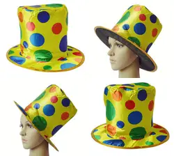 Хэллоуин бальное вечерние Производительность шляпа кино и телевидения шляпа клоунская в горошек Топ-шляпа с волшебным капюшоном шерсть