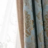 European Style Curtains for Living Dining Room Bedroom American Nordic Chenille Jacquard Curtains Finished Product Customization