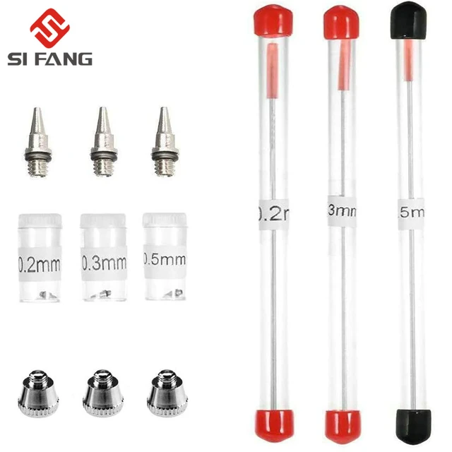 0.2/0.3/0.5mm Airbrush Nozzle Needle Set for Spray Gun Replacement  Accessories