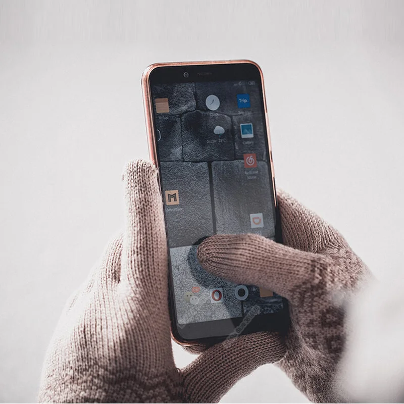 Xiaomi FO перчатки для сенсорного экрана для женщин и мужчин зимние теплые бархатные перчатки для экрана телефона планшета подарок на день рождения/Рождество