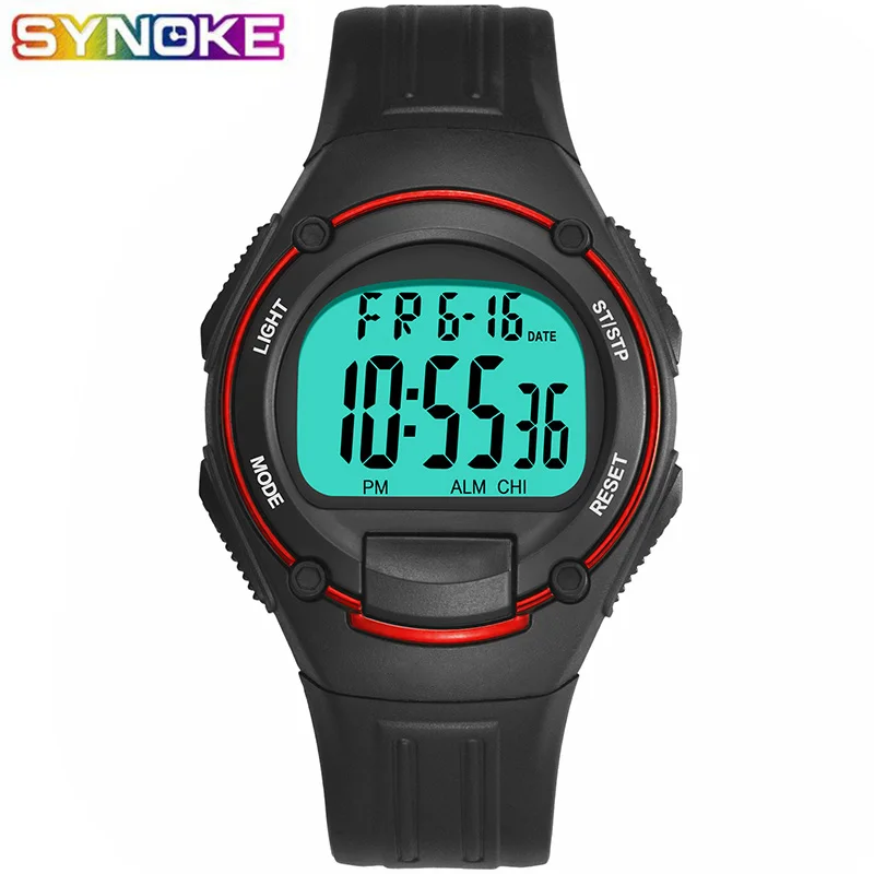 

SYNOKE Sport Men Digital WristWatch LED Luminous Chronograph Shock Resistant Clock Alarm Back Light Tenager Fashion Watch