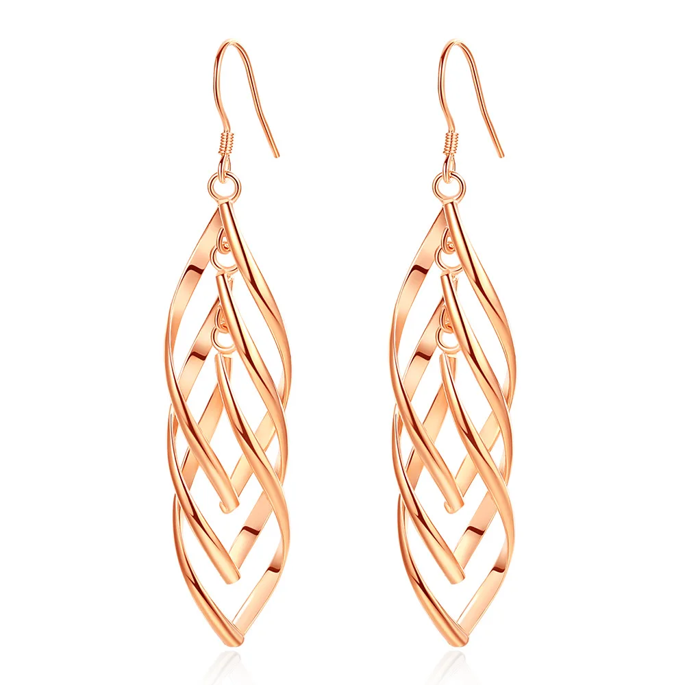 

Elegant Hot Sell Flower Women Birthday Gift 925 Sterling Silver Lady Tassel Drop Earrings Jewelry Women Drop Shipping