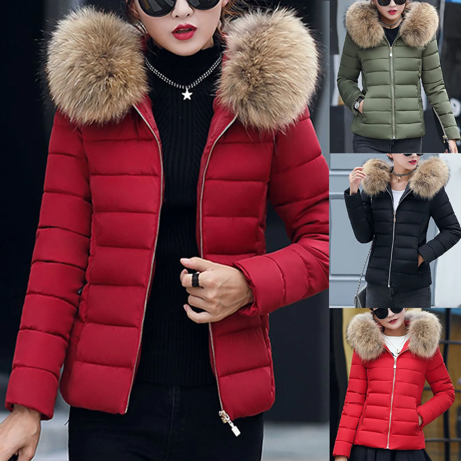 2022 Winter Coat Fashion Slim Women Winter Jacket Cotton Padded Warm Thicken Ladies Coat Padded