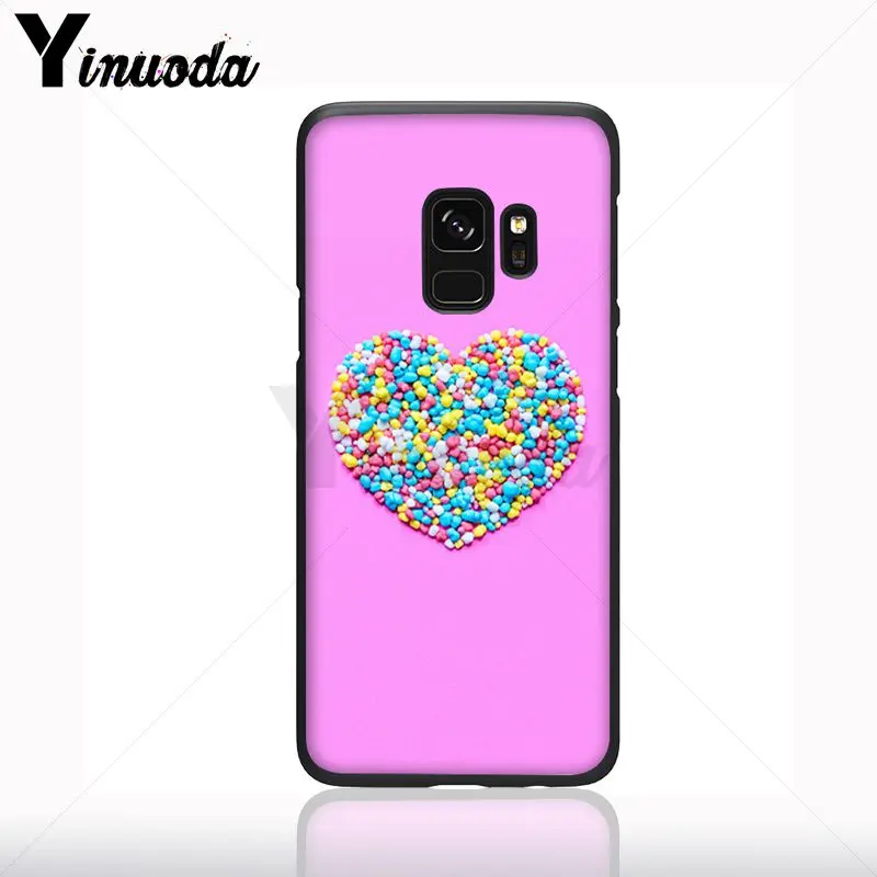 Perumahan Merah Hati Garis Pola Tpu Hitam Cell Phone Case untuk Samsung Galaxy S10plus S9 S8plus S10e A50 A70 A10 Ponsel