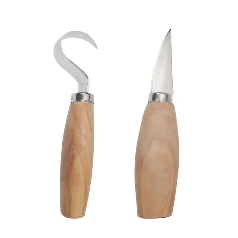 

2X Steel Wood Carving Cutter Woodworking Spoon Carving Knife Tools Kit