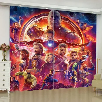 

2 Panels/Set Marvel Avenger Curtain Block out Fabric Drapes Darkening Thermal Insulated Window Curtains For Living Room Bedroom