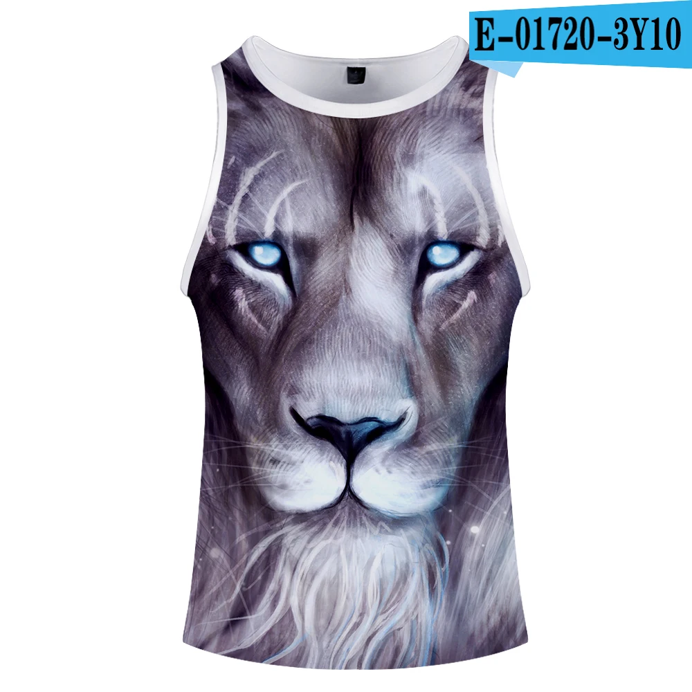 5 Summer Fashion Hip Hop Cartoon King Lion Costume Printed 3d Bodybuilding Tank Tops Sleeveless Men Women Clothing Fitness 3D Vest - Цвет: 5