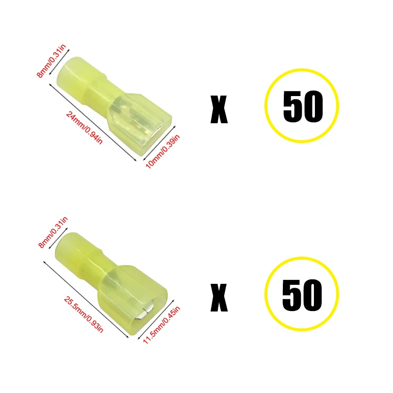 Yellow Mixed 100PCS