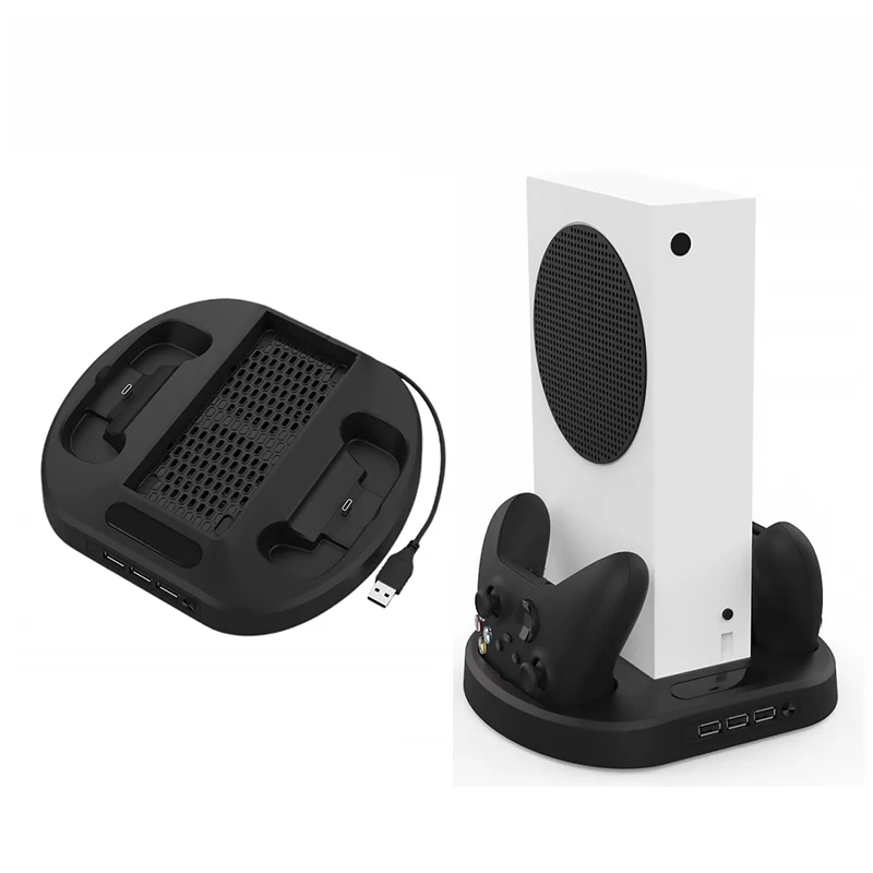 

Dual Controllers Charging Stand with Cooling Fan and 3 USB Hub Charger Dock Charging Station for for Xbox Series S Console
