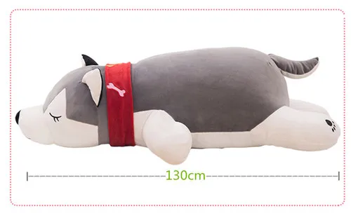 Fancytrader 51'' Giant Stuffed Husky Dog Hugging Pillow Toy Big Stuffed Animal Lying Husky Dog Toy Kids Gift 130cm 2 Colors (13)
