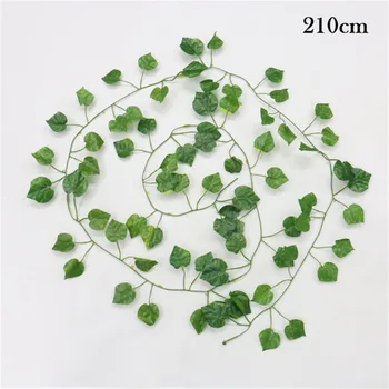 

Hot Sale Artificial Leaves Boston Ivy Green Vine Leaf Garland Plants Fake Foliage Plants For Wedding Valentine's Day