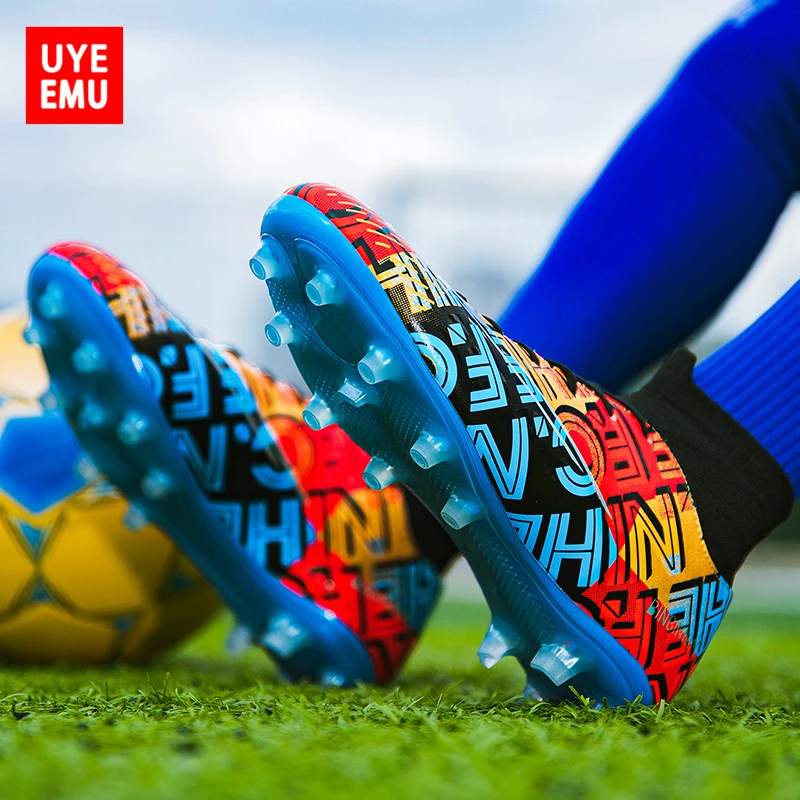 UYEEMU Football Shoes Men 2021 Summer New Assassin CR7 Plus Size Women Rainbow AG Long Nails Broken TF Artificial Grass Training | Спорт и