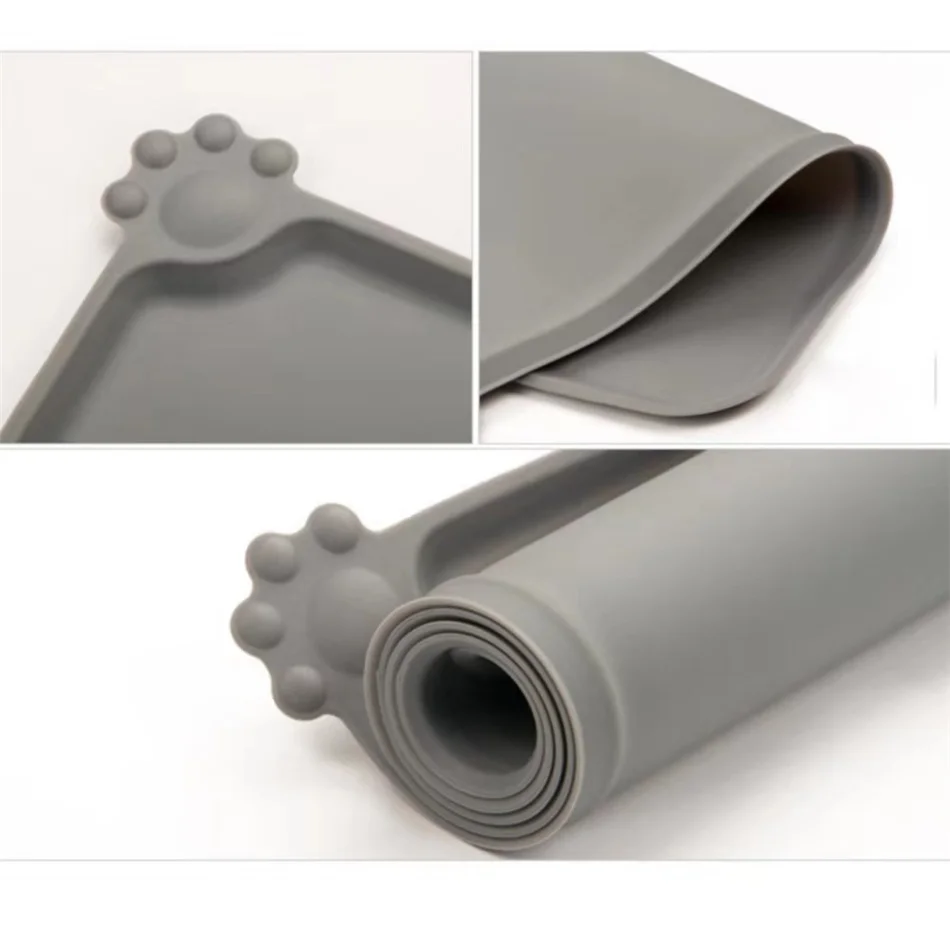 Silicone Pet Dog Cat Bowl Mat Pad Waterproof Feeding Food Drinking Water Mats Tray Placemat Mattress For Small Medium Large Dogs