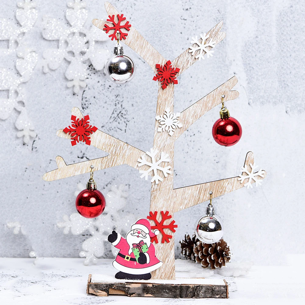 Украшения для рождества деревянная мини-елка офисная касса настольные украшения реквизит подарки 36,5*28 см