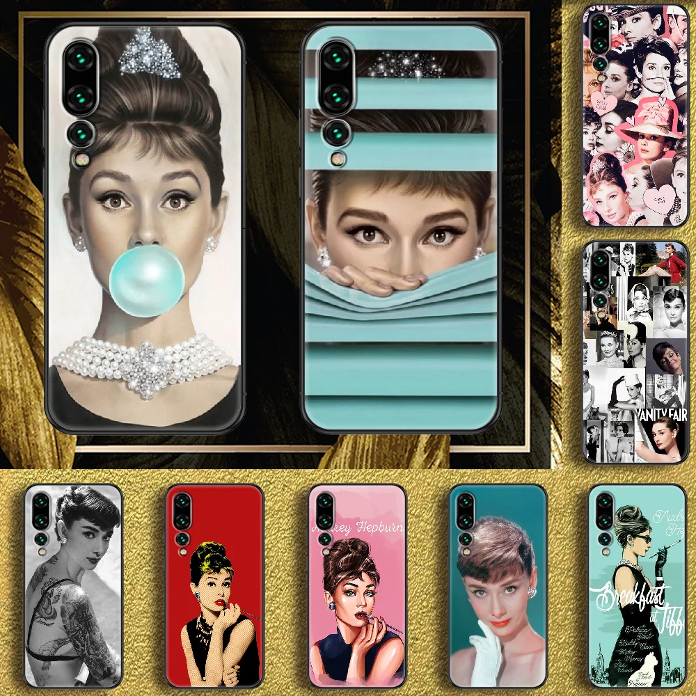 Чехол для телефона Одри Хепберн Huawei P Mate P10 P20 P30 P40 10 20 Smart Z Pro Lite 2019 черный красивый