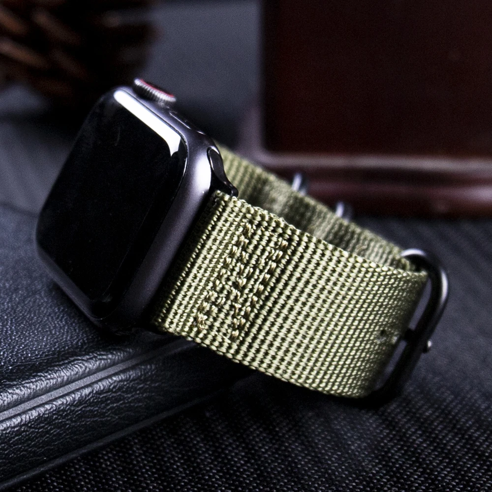 Ремешок нейлоновый для Apple Watch Band Series 5 44 мм 40 тканевый браслет iwatch 4/3/2/1 подходит