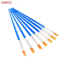 Набор кистей для рисования 50 шт. Детские нейлоновые плоские волосы акриловые маленькие масляные акварельные L29K