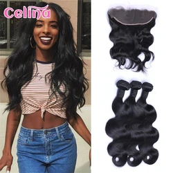 Body Wave Bundles With Closure Natural Black Human Hair Bundles For Women Brazilian Weaving 8-24