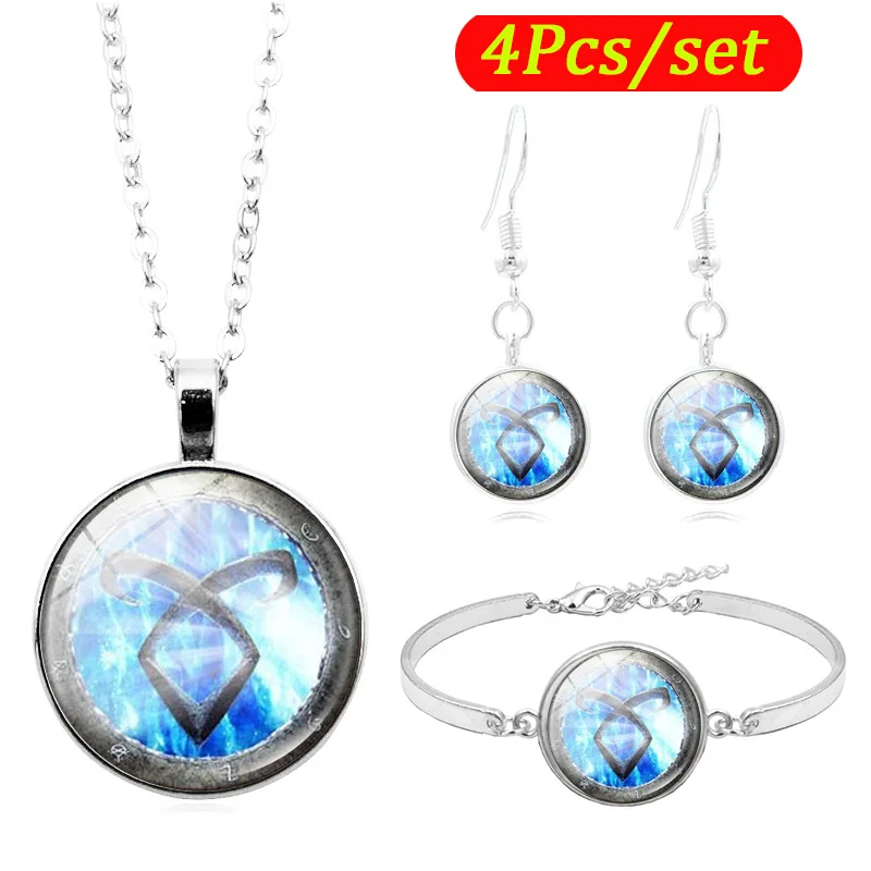 Shadowhunters Angelic Power Руна Кабошон стеклянный набор ювелирных изделий модное ожерелье