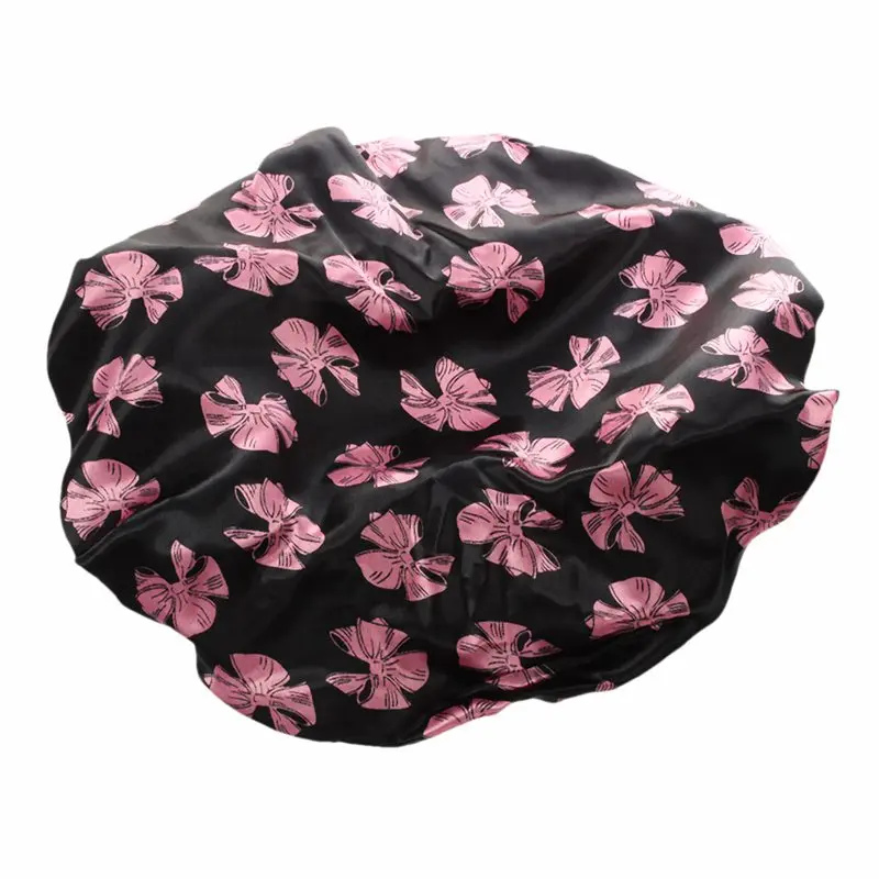 

printing Wave point Waterproof shower cap(black)