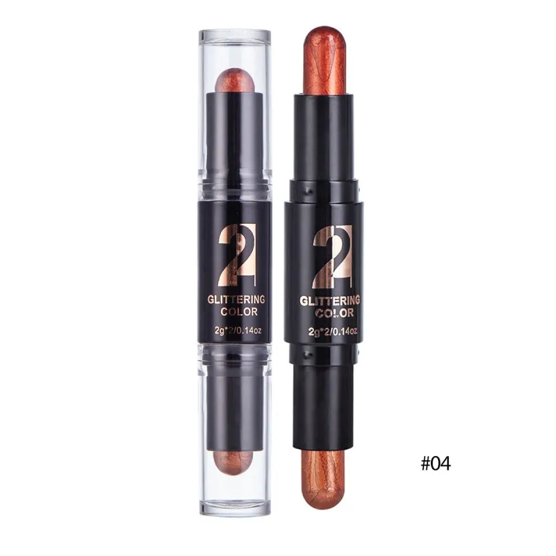 Double-end Eyeshadow Pen Long-lasting Brighten Shiny Waterproof Smudge-proof Eyebrow Stick mini eyeshadow stick smokey cosmetic - Цвет: GF1038D4