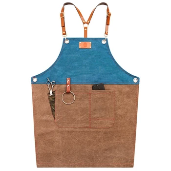 

Fashion Women Barber Kitchen Barbecue Cooking Apron Unisex Restaurant Denim Aprons Bartender Avental Work Uniform Cortex